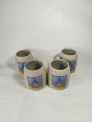 Немецкие пивные кружки винтажные Eichbaum Ureich "Мангеймерская ярмарка'92", растал, керамика, 4 шт., 0.5 л, 14 см, 1992 год.