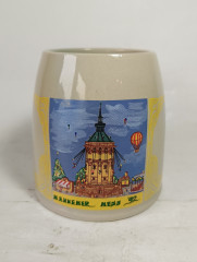 Немецкие пивные кружки винтажные Eichbaum Ureich "Мангеймерская ярмарка'92", растал, керамика, 4 шт., 0.5 л, 14 см, 1992 год.