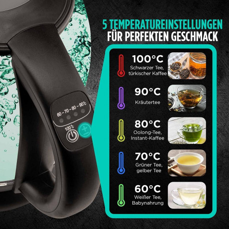 ROSMARINO ROSMARINO Wasserkocher Wasserkocher, Teekocher 5 Temperatureinstellungen 7 Tassen (1,7 l), 2200,00 W  ROSMARINO чайник чайник, заварник 5 температурных режимов 7 чашек (1,7 л), 2200,00 Вт