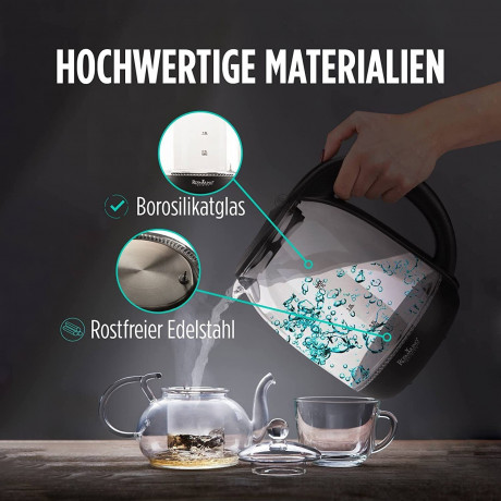 ROSMARINO ROSMARINO Wasserkocher Wasserkocher, Teekocher 5 Temperatureinstellungen 7 Tassen (1,7 l), 2200,00 W  ROSMARINO чайник чайник, заварник 5 температурных режимов 7 чашек (1,7 л), 2200,00 Вт