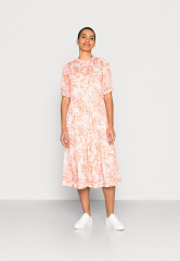 Tommy Hilfiger VOILE MIDI FLARE DRESS Day dress pineapple island/sunset peach ПЛАТЬЕ МИДИ VOILE Повседневное платье ананасовый остров/персиковый закат