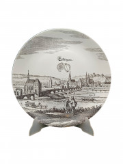 Тарелка декоративная винтажная Altenkunstadt / Elektror 50 лет "Еблинген", юбилейная, фарфор, 30 см, Германия, 1970-80гг.