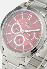 Tommy Hilfiger Chronograph watch silver-coloured/red Часы с хронографом серебристый/красный