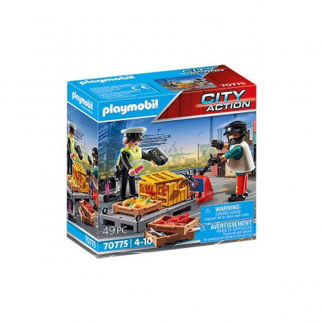 PLAYMOBIL 2er Set: 70771 LKW mit Anhanger + 70775 Zollkontrolle Набор из 2 предметов: 70771 Грузовик с прицепом + 70775 Таможенный контроль