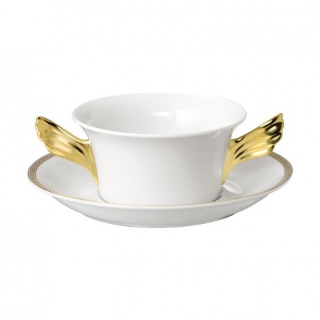 Rosenthal meets Versace Rosenthal Versace Ikarus Medaillon Meandre d Or Suppentasse 2-tlg. Rosenthal Versace Ikarus M?daillon M?andre d Or Суповая чашка 2 шт.