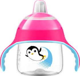 Philips AVENT „Pinguin“-Стаканчик для питья	: Sip, No Drip Becher 200ml (pink), 1 шт
