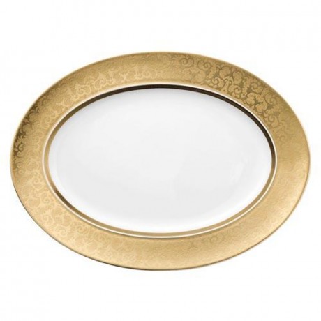 Rosenthal meets Versace Rosenthal Versace Medusa Gala Gold Platte 40,5 x 30 cm Rosenthal Versace Medusa Gala Золотая тарелка 40,5 x 30 см