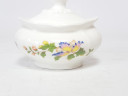 Вазочка с крышкой Aynsley, английский костяной фарфор "Цветы и бабочки", 7 x 5,5 x 6 см, Англия, 1960-70гг.
