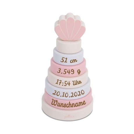 elefantasie Stapelturm Holz personalisiert mit Namen Деревянная башня для штабелирования