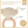 bieco Greifling Holz Natur Baby Beissring Gehakelt Rassel O 8cm Greifring Zahnungshilfe Greiflinge Игрушка-клатч из натурального дерева
