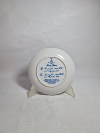 Тарелка декоративная винтажная Genuine Blue China "Тур Мерседес Бенц. Нюрнберг", мотив 7, фарфор, 19.5 см,Германия, 1960-70гг.