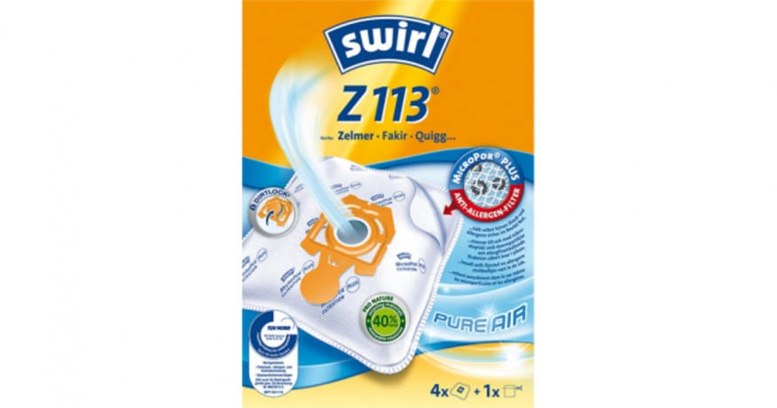 Swirl Swirl Staubsaugerbeutel Z113 EcoPor weiss, 4 Stuck  weiss Вихревые мешки для пылесоса Z113 EcoPor белые, 4 шт.