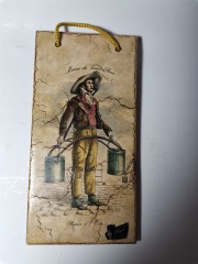 Silberdistel fayence, Силбердистел Декоративное фаянсовое подвесное панно-хромолитография "Водонос", Германия 1965г.