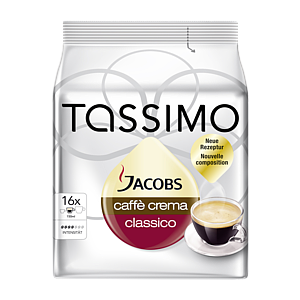 Jacobs Tassimo Кофе Crema Классический 112г, 16 штук