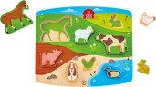 HAPE Steckpuzzle Bauernhoftiere Животные фермы головоломки
