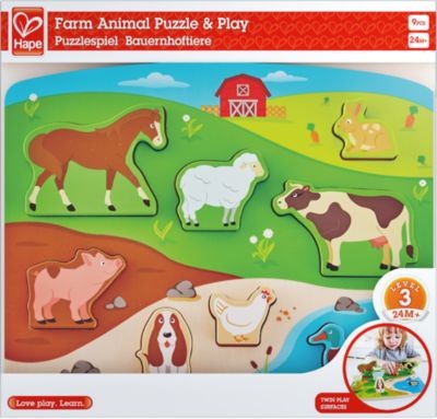 HAPE Steckpuzzle Bauernhoftiere Животные фермы головоломки