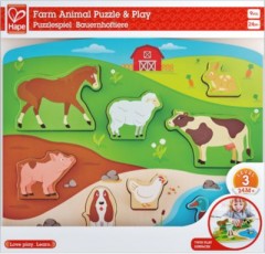 HAPE Steckpuzzle Bauernhoftiere Животные фермы головоломки