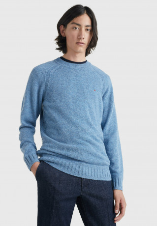 Tommy Hilfiger C-NECK Jumper heathered denim blue C-ШЕЯ Джемперы вересковый джинсовый синий