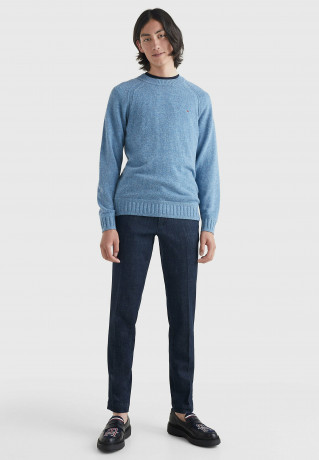 Tommy Hilfiger C-NECK Jumper heathered denim blue C-ШЕЯ Джемперы вересковый джинсовый синий