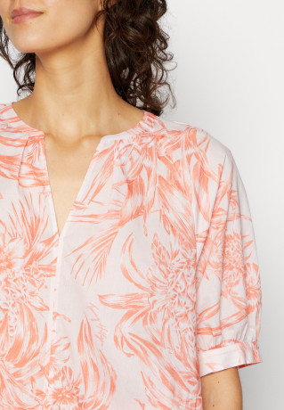 Tommy Hilfiger VOILE HENLEY HALF Blouse pineapple island/sunset peach VOILE HENLEY ПОЛУБЛУЗА ананасовый остров/персиковый закат