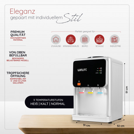 WINLIFE WINLIFE Heisswasserspender Wasserspender Set Mini+Gross fur heisse  kalte Getranke 5 bis 20 Liter, Elektrischer Getrankespender Wasserspendergerat mit Kindersicherung  Диспенсер для горячей воды WINLIFE, набор диспенсеров для воды мини + большой д