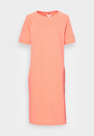 Tommy Hilfiger OPEN MIDI DRESS Day dress coral blossom ПЛАТЬЕ МИДИ OPEN Повседневное платье коралловый цвет