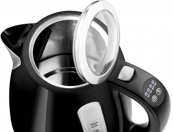 eta eta Wasserkocher ELA digi ETA959890020, 1,7 l, 2100 W, schwarz, Transparenter Deckel, Edelstahlausfuhrung  чайник ELA digi ETA959890020, 1,7 л, 2100 Вт, черный, прозрачная крышка, дизайн из нержавеющей стали