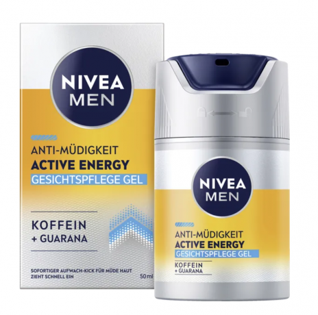  NIVEA MEN Active Energy Face Care Gel 50 ml, восстанавливающий крем для лица для мужчин, быстро впитывающийся увлажняющий крем для снятия усталости 50мл