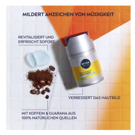  NIVEA MEN Active Energy Face Care Gel 50 ml, восстанавливающий крем для лица для мужчин, быстро впитывающийся увлажняющий крем для снятия усталости 50мл